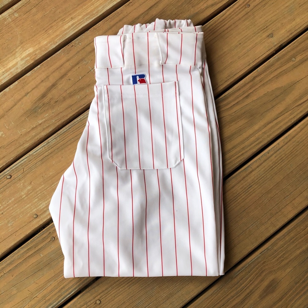 Russell Red stripe baseball pants new LARGE